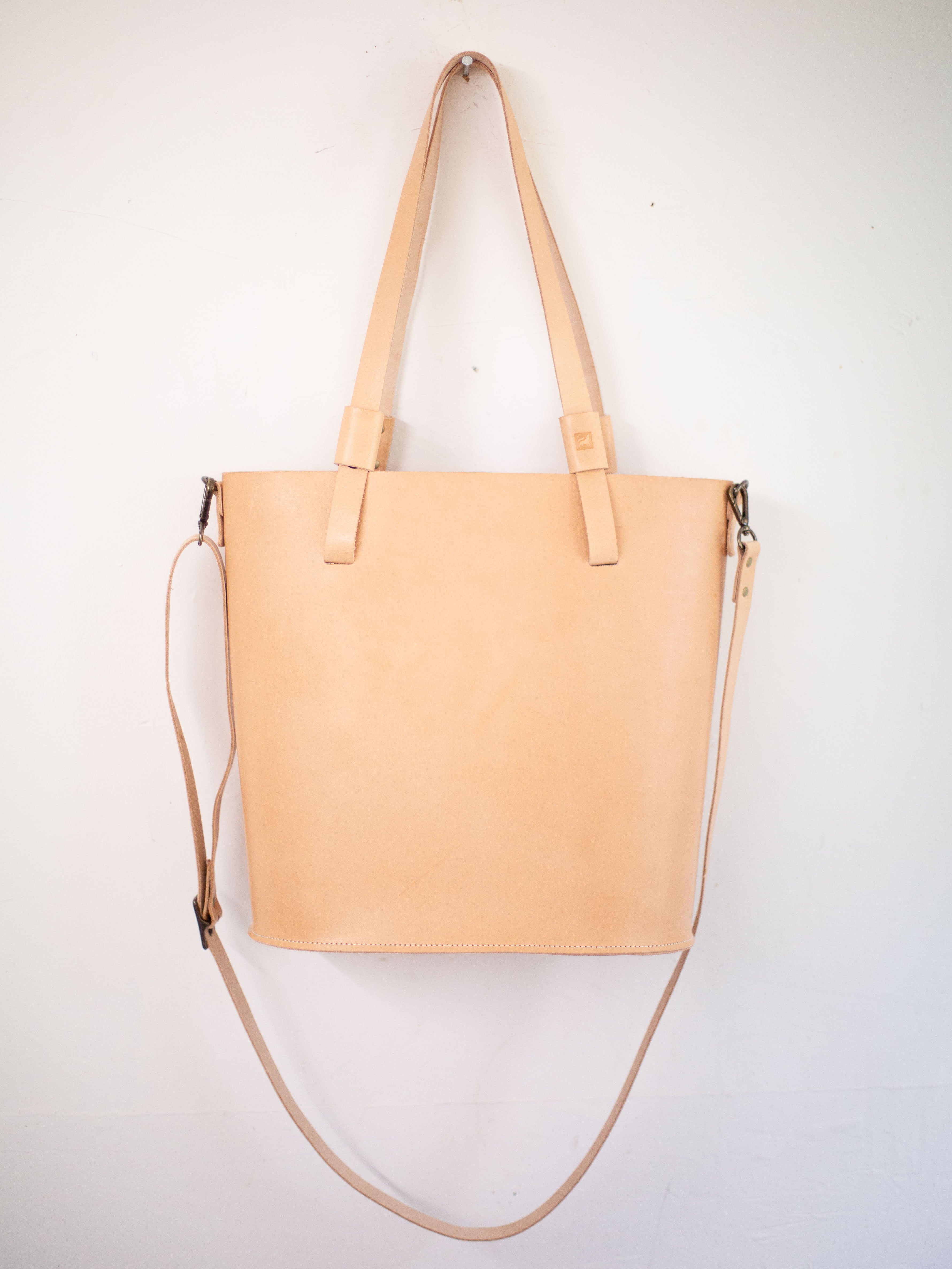 The Gatherer - large leather tote with sustainable veg tanned leather