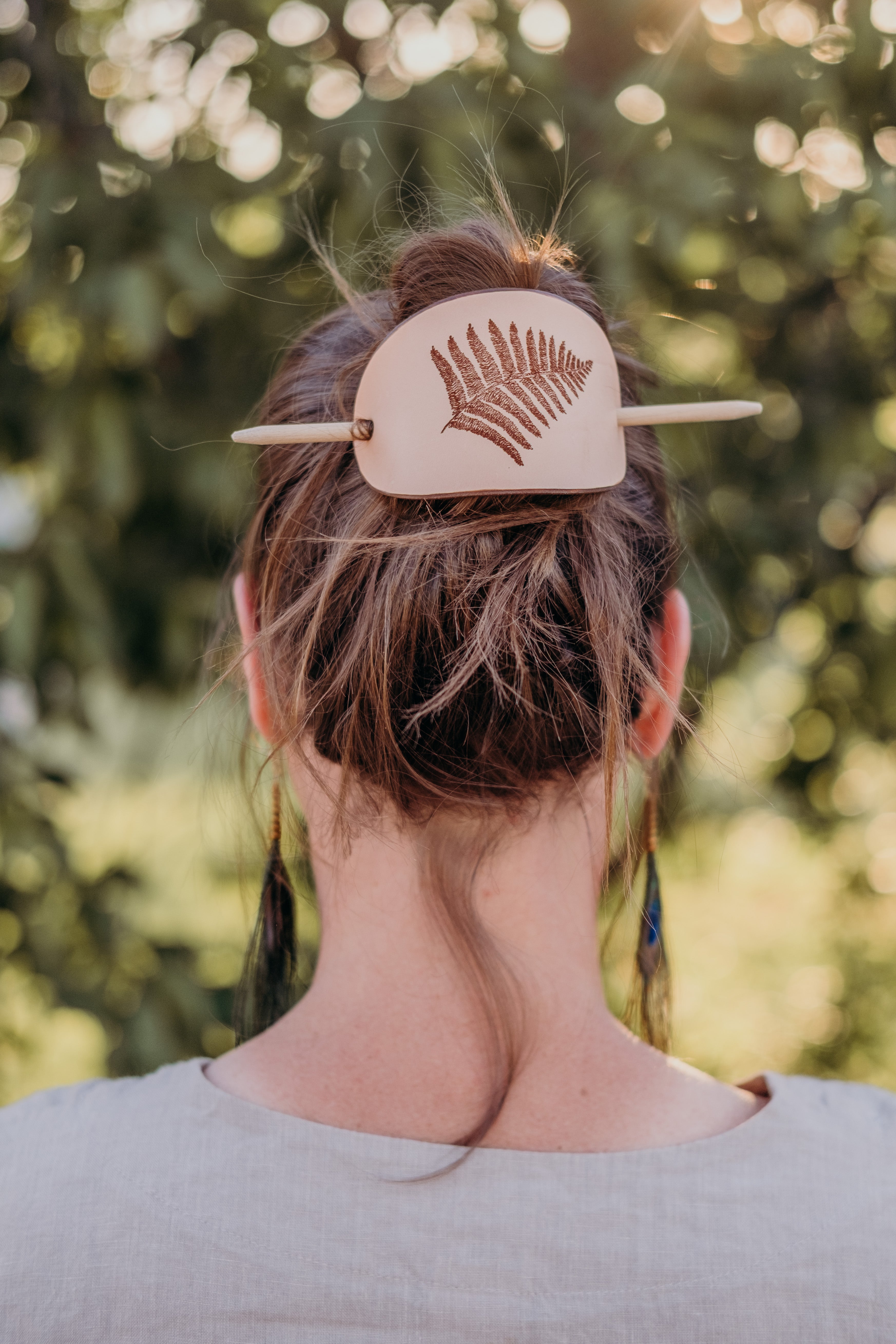 The Plant Lover - large leather barrette