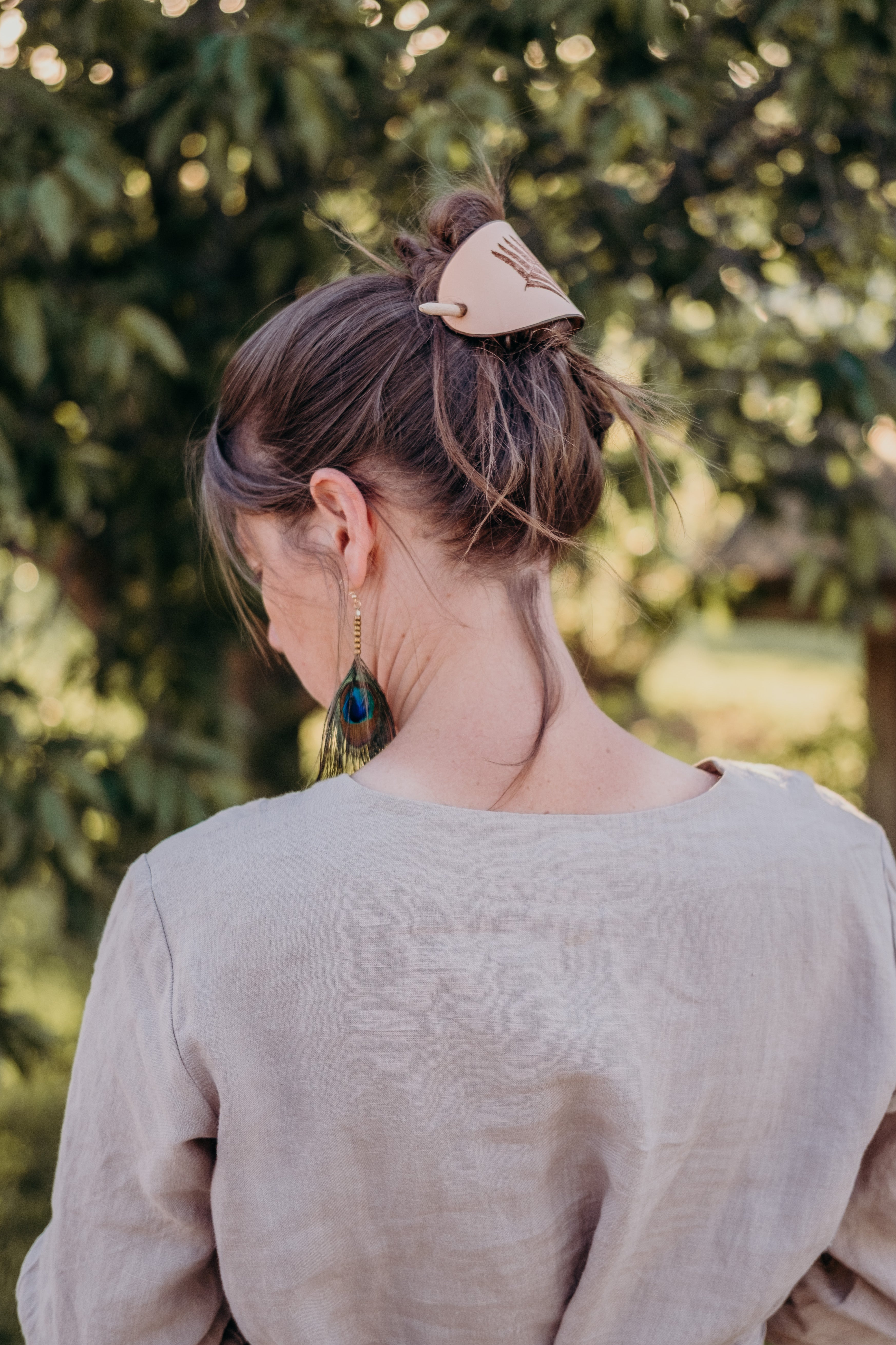 The Plant Lover - large leather barrette