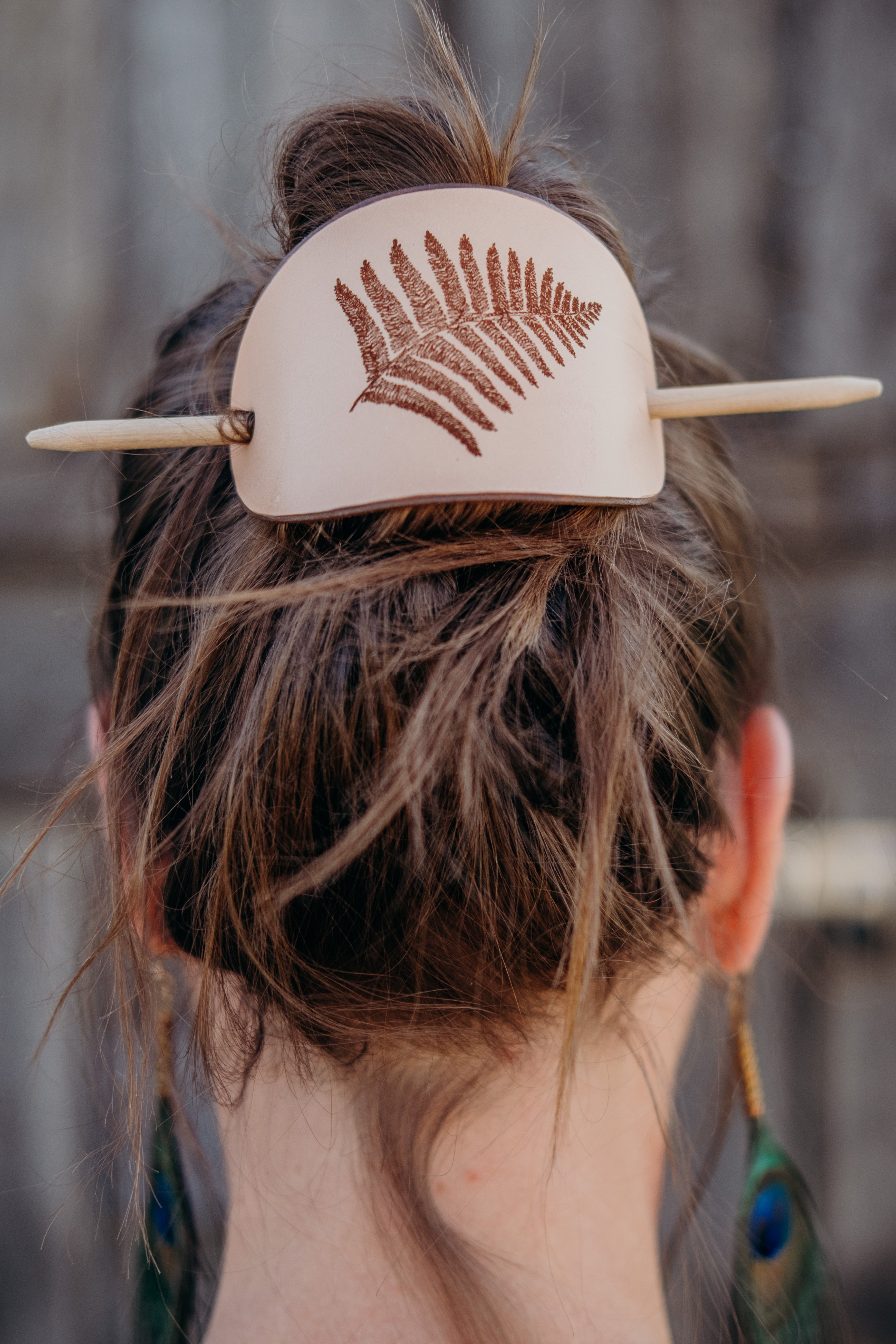 The Plant Lover - large leather barrette