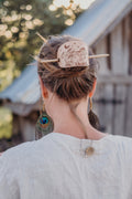 The Mushrooms - large leather barrette
