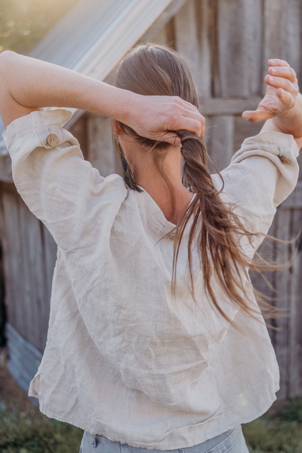 It is quick and easy to do a hair-do with the large leather barrettes, and they work especially well for messy buns. 