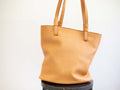 Large Leather Market Tote in a dark beige. Soft milled leather that is ethically sourced. 